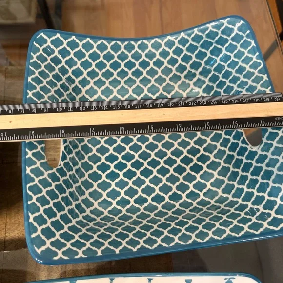 Set of 4 Nesting bowls Bronson Pinchot Home Double Handled Square serving